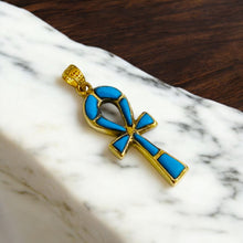 Load image into Gallery viewer, Gold Key Of Life Ankh Pendant Necklace