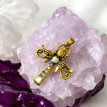 Load image into Gallery viewer, Gold Key Of life Ankh Eye of Horus Complex Pendant Necklace