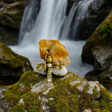 Load image into Gallery viewer, Gold Key Of life Ankh Eye of Horus Complex Pendant Necklace