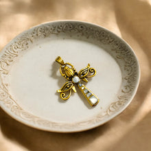 Load image into Gallery viewer, Gold Key Of life Ankh Eye of Horus Complex Pendant Necklace