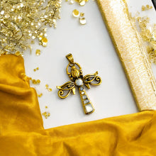 Load image into Gallery viewer, Gold Key Of life Ankh Eye of Horus Complex Pendant Necklace