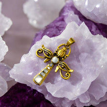 Load image into Gallery viewer, Gold Key Of life Ankh Eye of Horus Complex Pendant Necklace