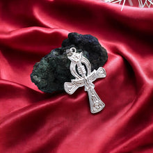 Load image into Gallery viewer, Djed Piillar Horus Ankh Silver Pendant Necklace