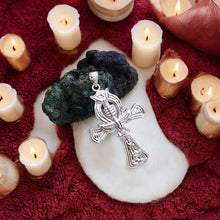 Load image into Gallery viewer, Djed Piillar Horus Ankh Silver Pendant Necklace