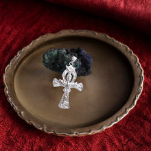Load image into Gallery viewer, Djed Piillar Horus Ankh Silver Pendant Necklace