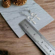 Load image into Gallery viewer, Silver Key Of life Ankh Earring