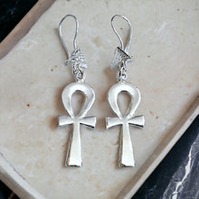 Load image into Gallery viewer, Silver Key Of life Ankh Earring