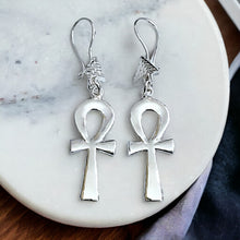 Load image into Gallery viewer, Silver Key Of life Ankh Earring