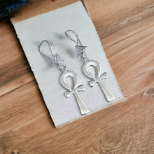 Load image into Gallery viewer, Silver Key Of life Ankh Earring