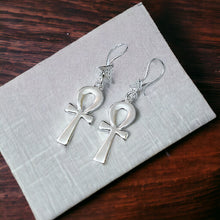 Load image into Gallery viewer, Silver Key Of life Ankh Earring