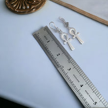 Load image into Gallery viewer, Silver Key Of life Ankh Earring