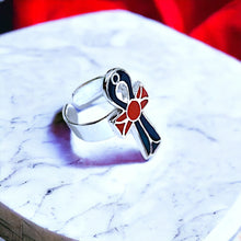 Load image into Gallery viewer, Key Of Life Ankh adjustable silver Ring
