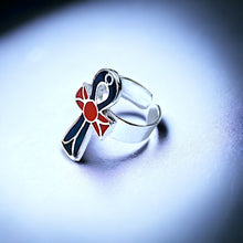 Load image into Gallery viewer, Key Of Life Ankh adjustable silver Ring