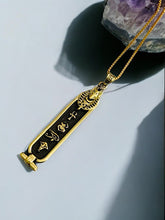Load image into Gallery viewer, Gold God Anubis Cartouche Necklace