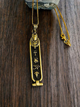 Load image into Gallery viewer, Gold God Anubis Cartouche Necklace
