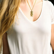 Load image into Gallery viewer, Gold Djed Pillar Pendant Necklace