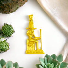Load image into Gallery viewer, Gold God Amun On The throne Pendant
