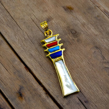 Load image into Gallery viewer, Mother Of Pearls djed pillar Gold pendant Necklace