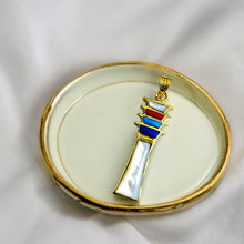 Load image into Gallery viewer, Mother Of Pearls djed pillar Gold pendant Necklace