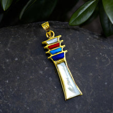 Load image into Gallery viewer, Mother Of Pearls djed pillar Gold pendant Necklace