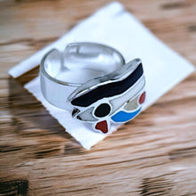 Load image into Gallery viewer, Eye Of Horus Adjustable Silver Ring