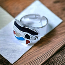 Load image into Gallery viewer, Eye Of Horus Adjustable Silver Ring
