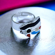 Load image into Gallery viewer, Eye Of Horus Adjustable Silver Ring