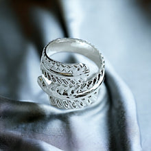 Load image into Gallery viewer, Goddess Maat's Feather Silver Ring