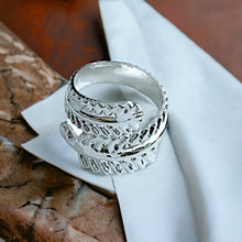 Load image into Gallery viewer, Goddess Maat's Feather Silver Ring