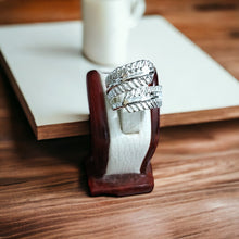 Load image into Gallery viewer, Goddess Maat's Feather Silver Ring