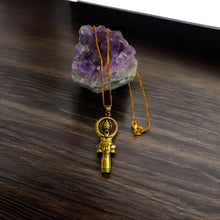 Load image into Gallery viewer, Hathor Amulet Gold Pendant Necklace