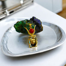 Load image into Gallery viewer, Goddess Hathor Gold Mother of Pearl Pendant Necklace