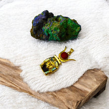 Load image into Gallery viewer, Goddess Hathor Gold Mother of Pearl Pendant Necklace