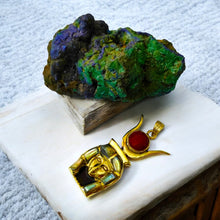 Load image into Gallery viewer, Goddess Hathor Gold Mother of Pearl Pendant Necklace