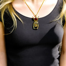 Load image into Gallery viewer, Goddess Hathor Gold Mother of Pearl Pendant Necklace