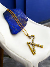 Load image into Gallery viewer, Gold Heka and Nekhakha Crook and Flail Pendant Necklace