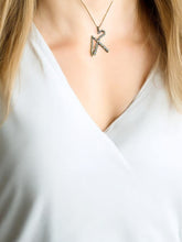 Load image into Gallery viewer, Gold Heka and Nekhakha Crook and Flail Pendant Necklace