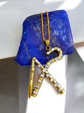 Load image into Gallery viewer, Gold Heka and Nekhakha Crook and Flail Pendant Necklace