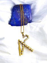 Load image into Gallery viewer, Gold Heka and Nekhakha Crook and Flail Pendant Necklace