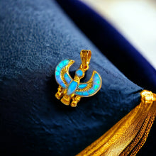 Load image into Gallery viewer, Dainty Opal Horus Amulet Gold Pendant Necklace