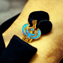 Load image into Gallery viewer, Dainty Opal Horus Amulet Gold Pendant Necklace