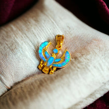Load image into Gallery viewer, Dainty Opal Horus Amulet Gold Pendant Necklace