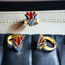 Load image into Gallery viewer, Gold Lotus Flower Ring