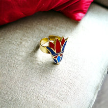 Load image into Gallery viewer, Gold Lotus Flower Ring