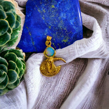 Load image into Gallery viewer, Opal God Thoth Gold Pendant