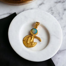 Load image into Gallery viewer, Opal God Thoth Gold Pendant