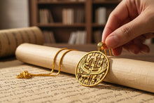 Load image into Gallery viewer, Gold Goddess Isis Pendant, Winged Egyptian Divine Necklace