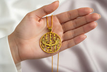 Load image into Gallery viewer, Gold Goddess Isis Pendant, Winged Egyptian Divine Necklace