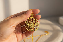 Load image into Gallery viewer, Gold Goddess Isis Pendant, Winged Egyptian Divine Necklace