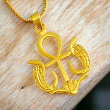 Load image into Gallery viewer, Ankh Wadjet Amulet Gold Pendant Necklace